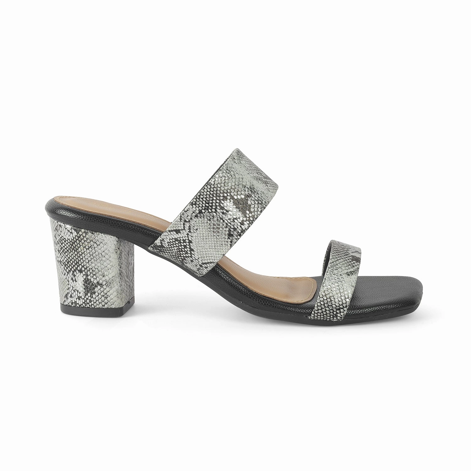 Tresmode Rentu Pewter Women's Dress Block Heel Sandals Love Sandals