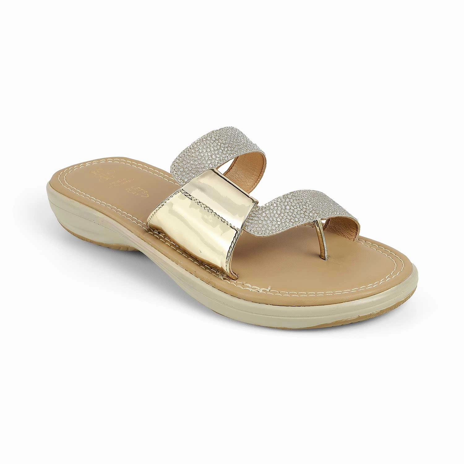 Tresmode Robila Gold Women's Dress Platform Flats Arch Support Flat Feet Shoes