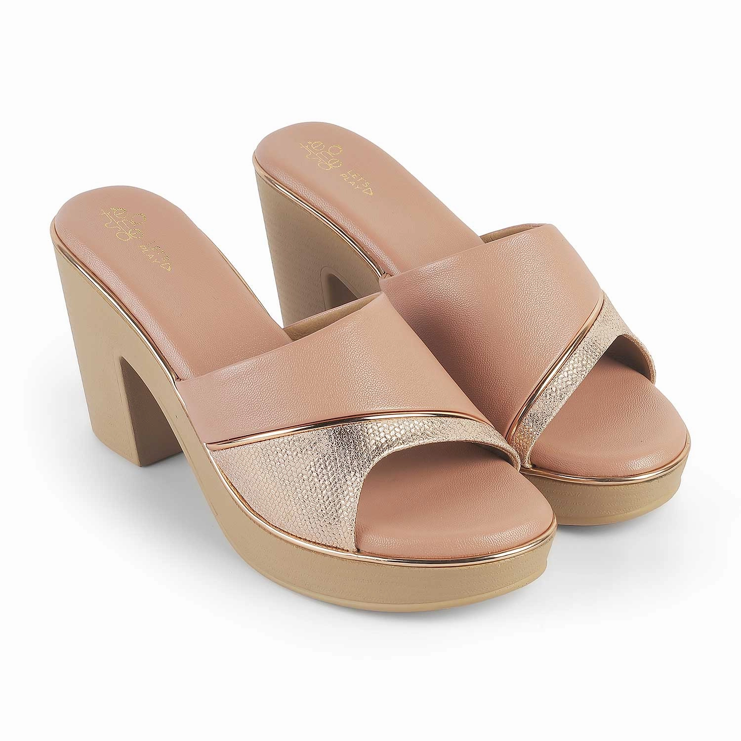 Leather Sandals Strappy Tresmode Rosy Pink Women's Dress Block Heel Sandals