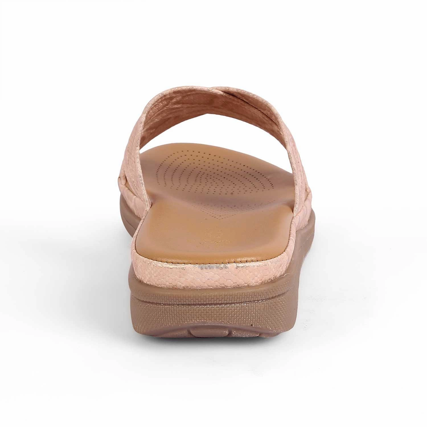 Tresmode Slide Champagne Women's Casual Flats Flat Feet Flat Shoes