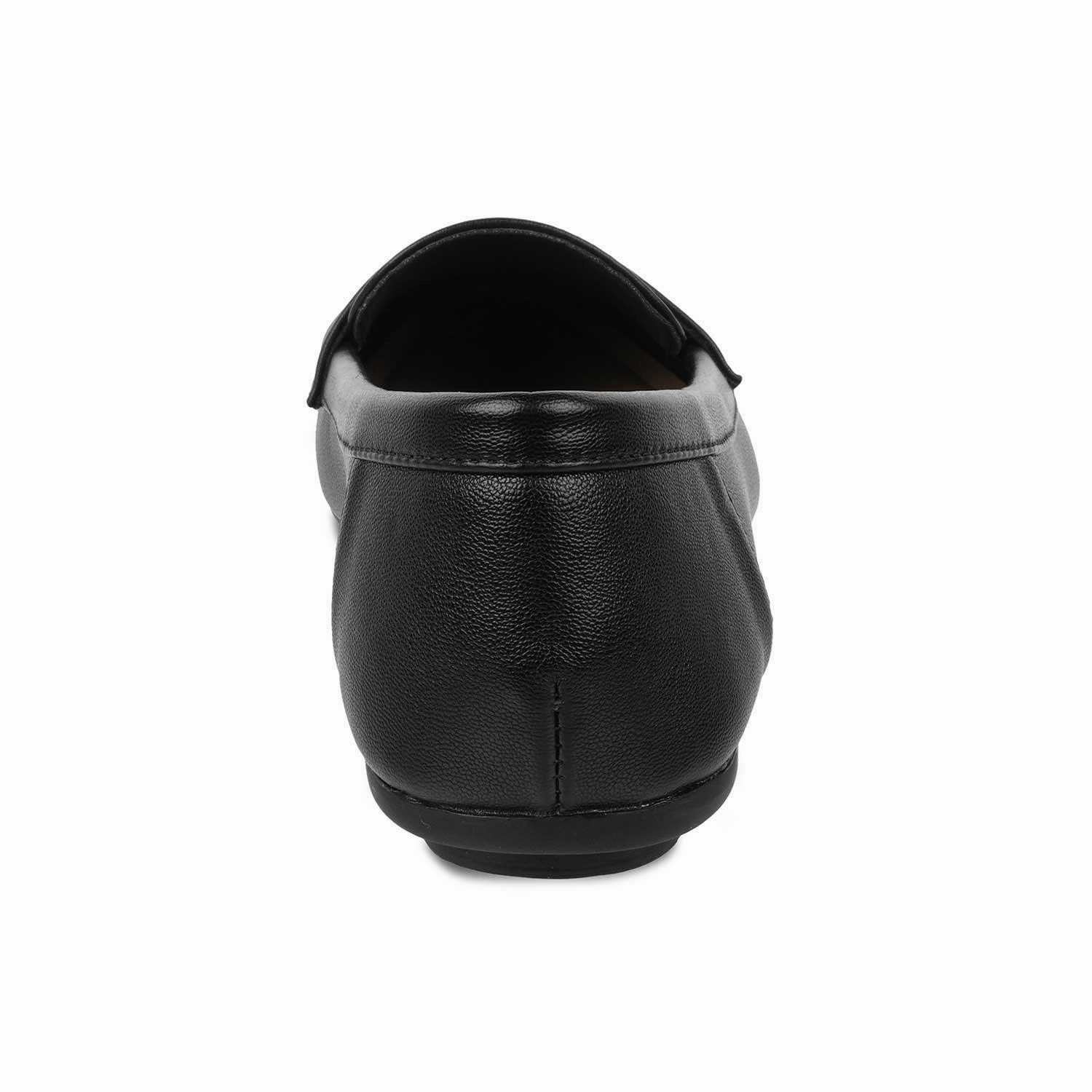 Tresmode Snappy Black Women's Casual Loafers Gold Chain Loafers