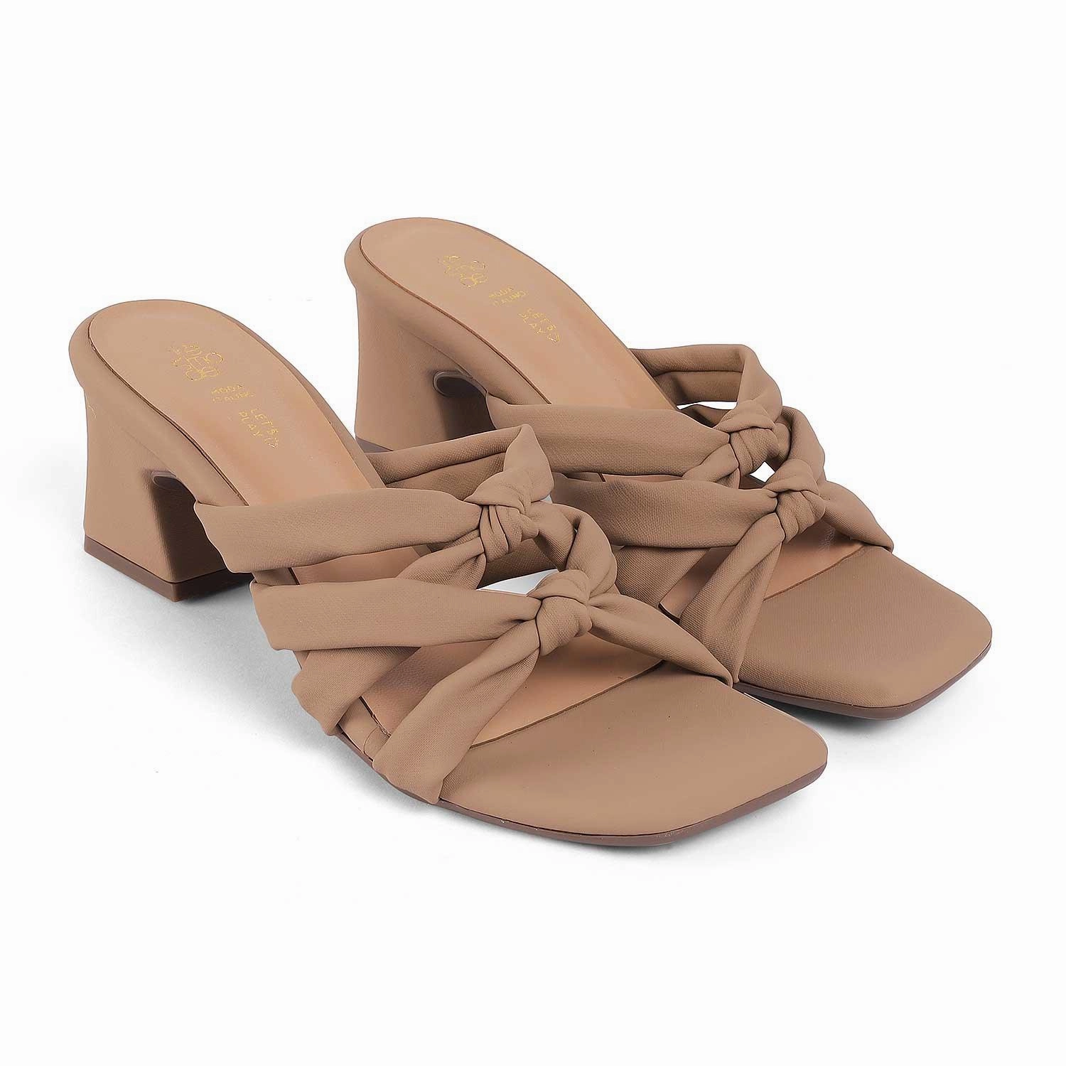 T-strap Sandals Tresmode Sofstrip Beige Women's Casual Block Heel Sandals