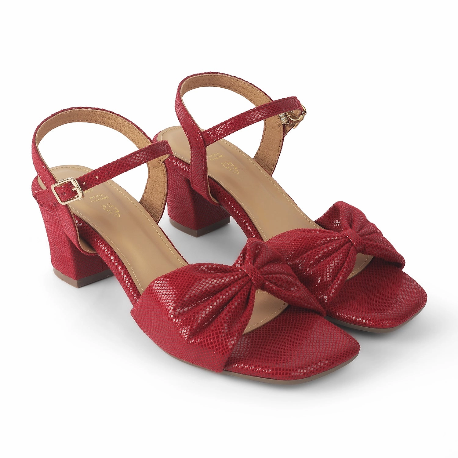 Tresmode Trenton Red Women's Dress Block Heel Sandals Bahamian Sandals Resort