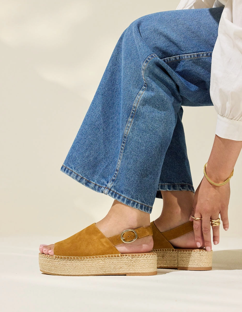 Espadrilles Maya - Sude ambre Designer Inspired Espadrilles