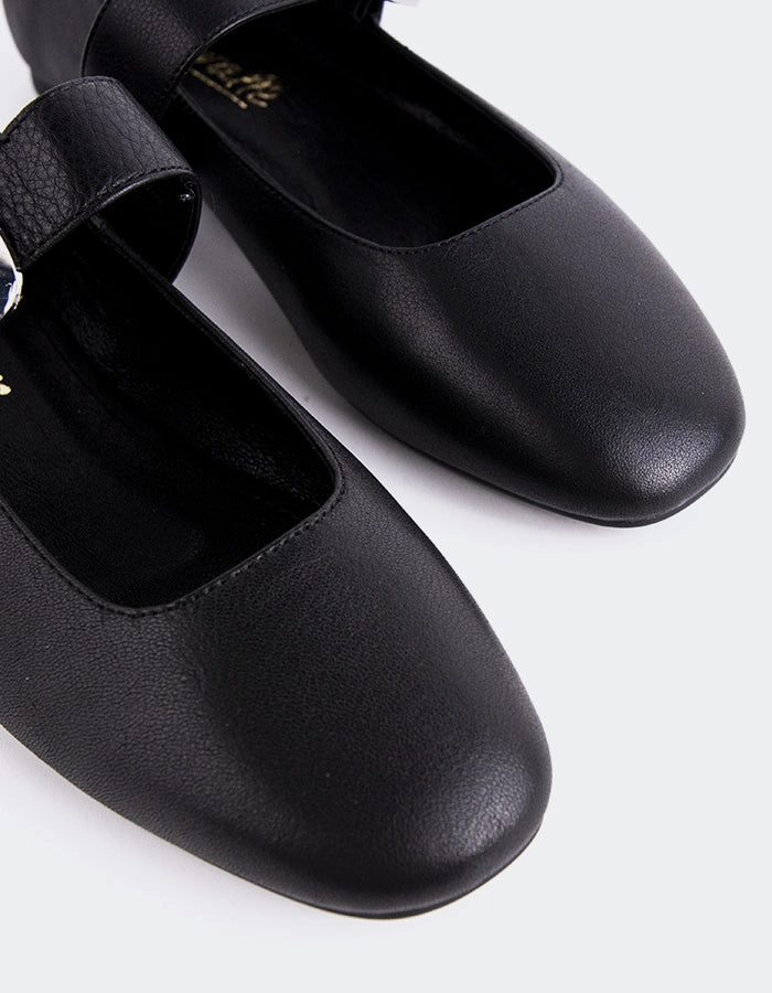 Mary Jane Evening Shoes Vady Black Leather