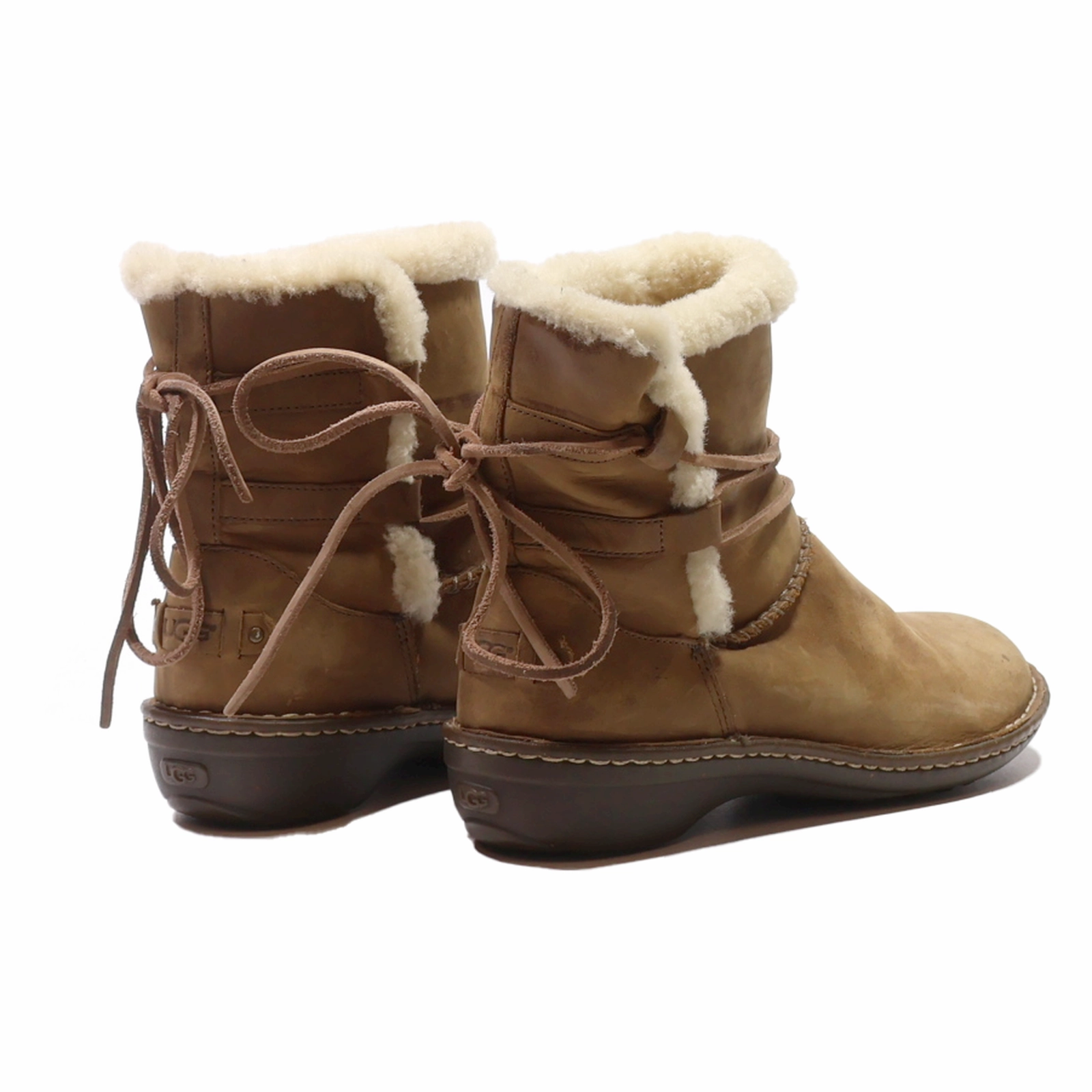 UGG Snow Boots Brown Suede Womens UK 7.5 Sheepskin Snow Boots