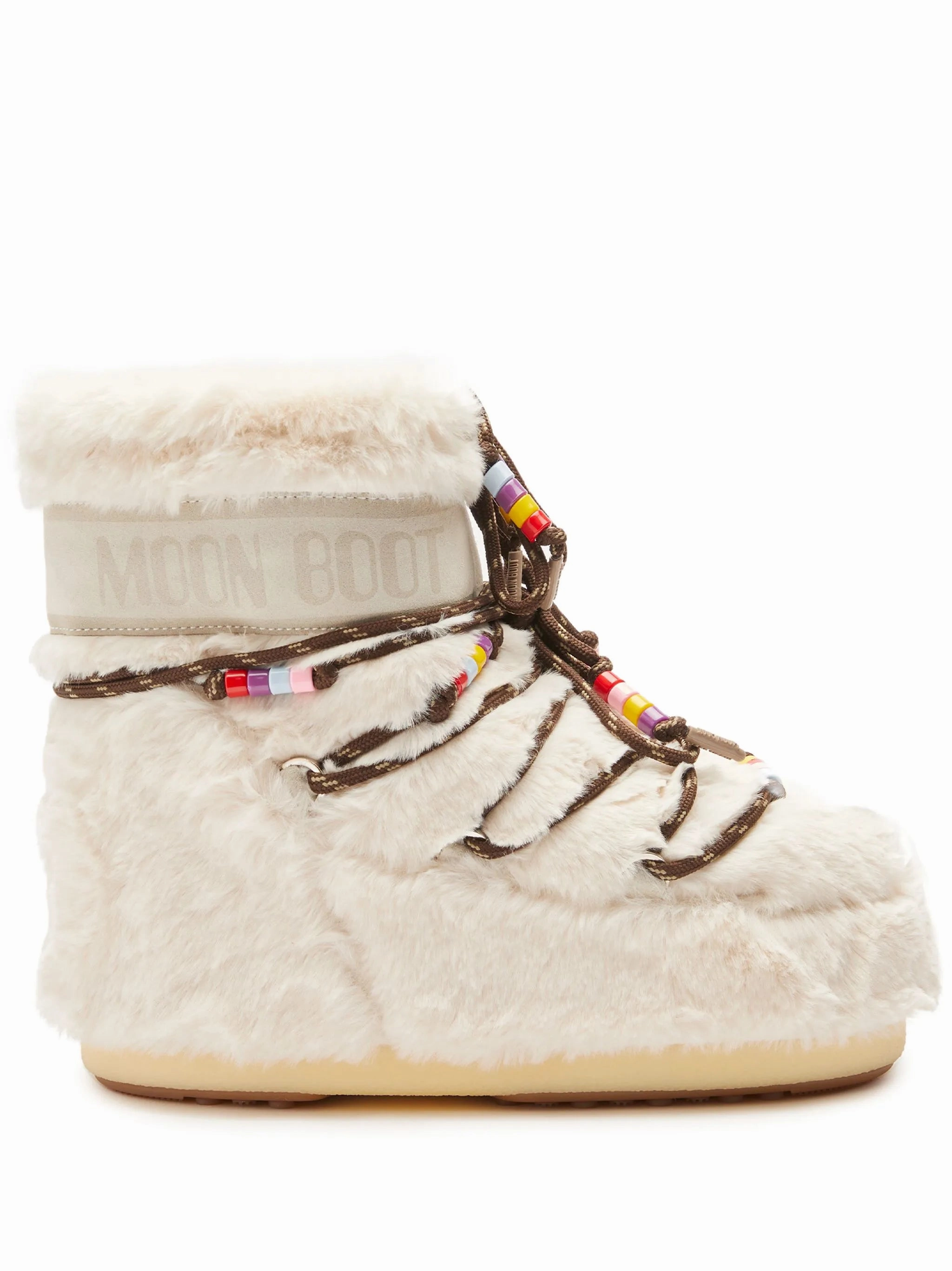 Paw Boots Icon Low faux-fur beaded boots