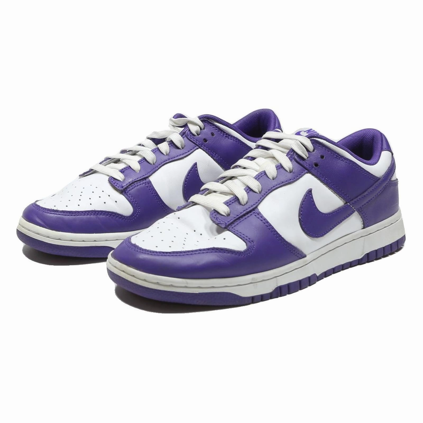 NIKE Dunk Low Mens Sneakers Purple & White Leather UK 8.5 Classic Casual Retro Dbz Nike Shoes