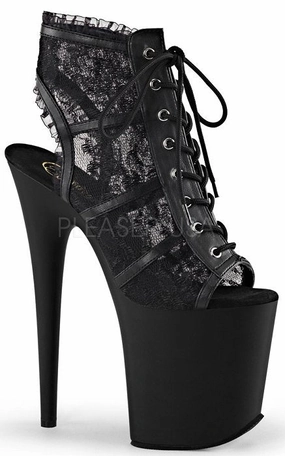 Over Knee Boots 8" Open Toe Lace Ankle Boot (FLAMINGO-896LC)