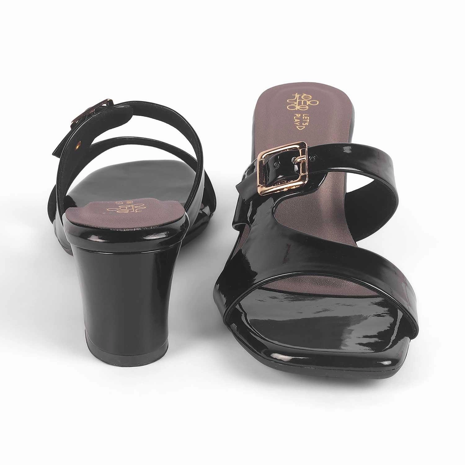 Jamaica Sandals Montego Bay Tresmode Andal Black Women's Dress Block Heel Sandals