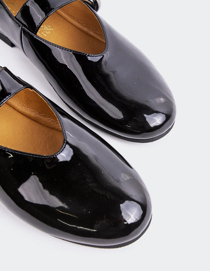 Nikole Black Patent Boho Mary Janes Shoes