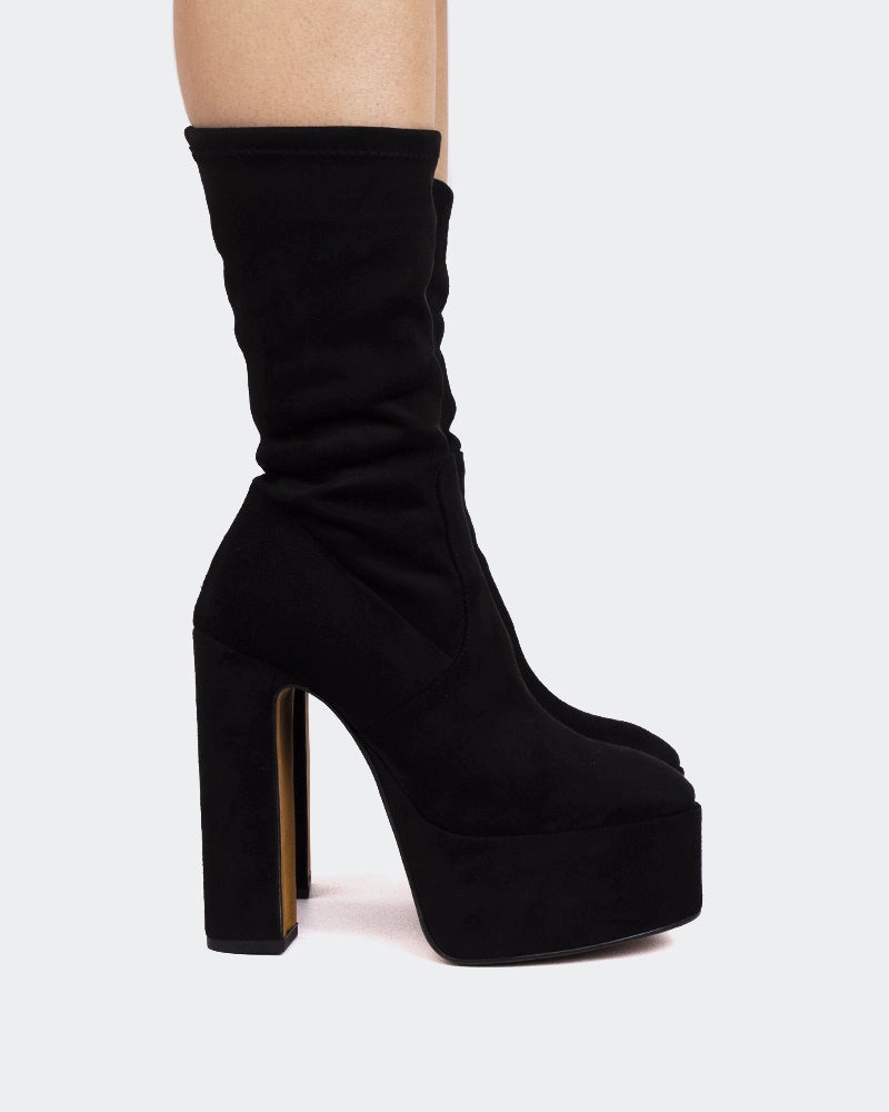 Koi Footwear Chelsea Boots Dixie Black Suede Stretch