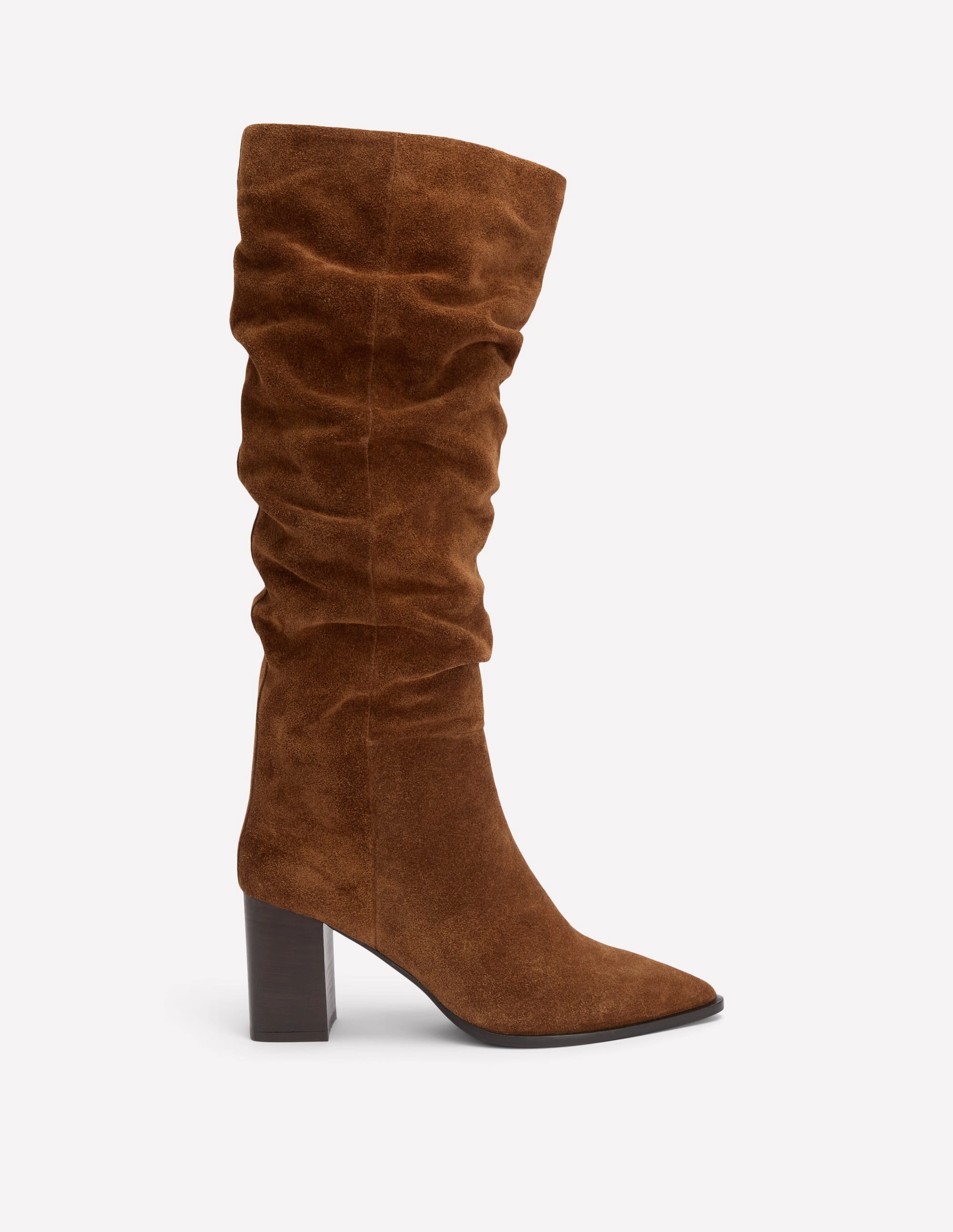 Vera Block Heel Point Boots-Tan Boots Dublin