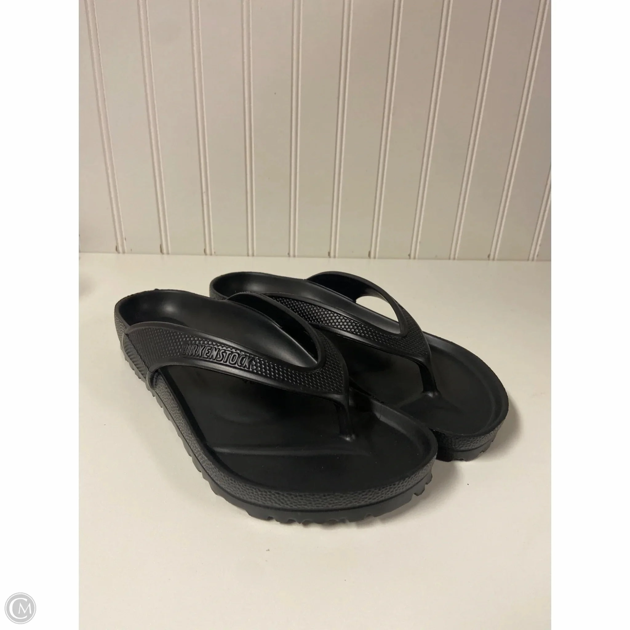 Sandals Flip Flops By Birkenstock In Black, Size: 8 Rubber Cute Flip Flops