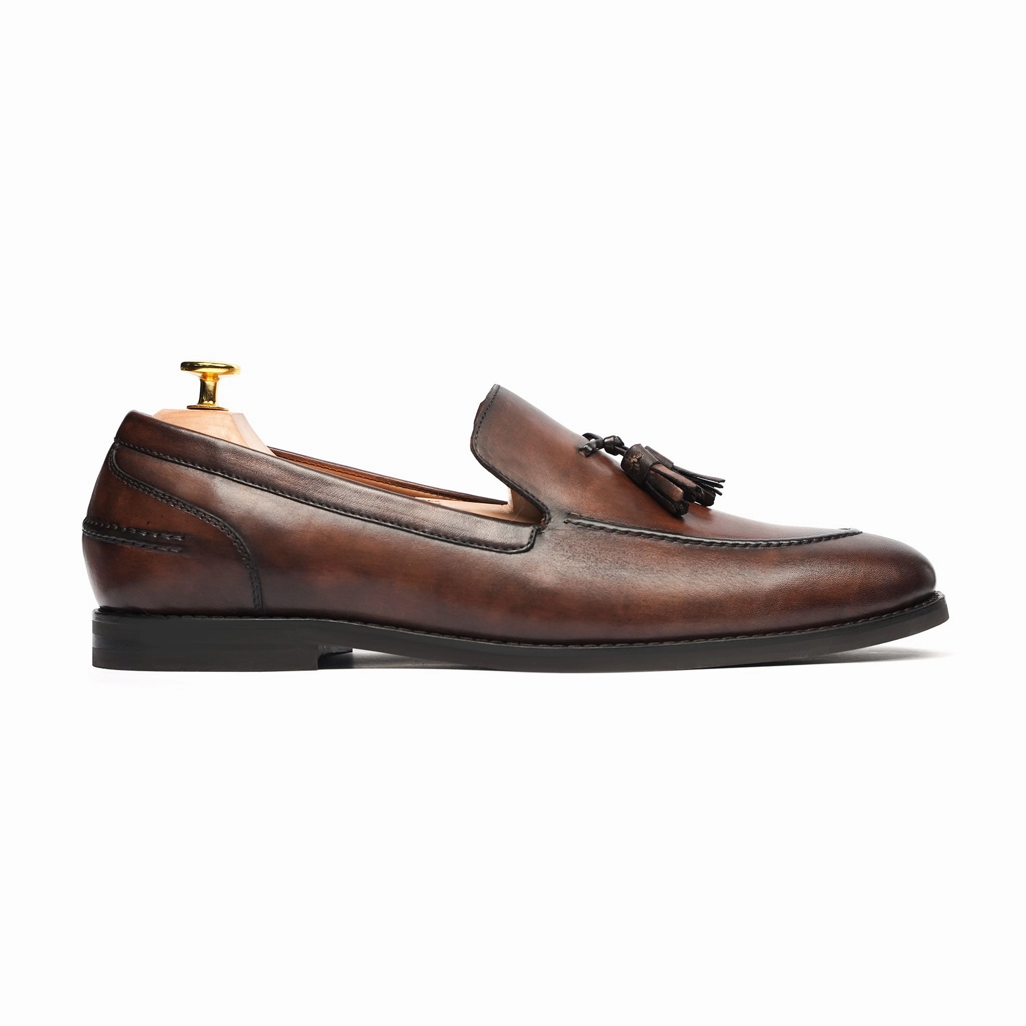 Loafers With Lace Cabana - Men's Brown Patina Calf Leather Loafer