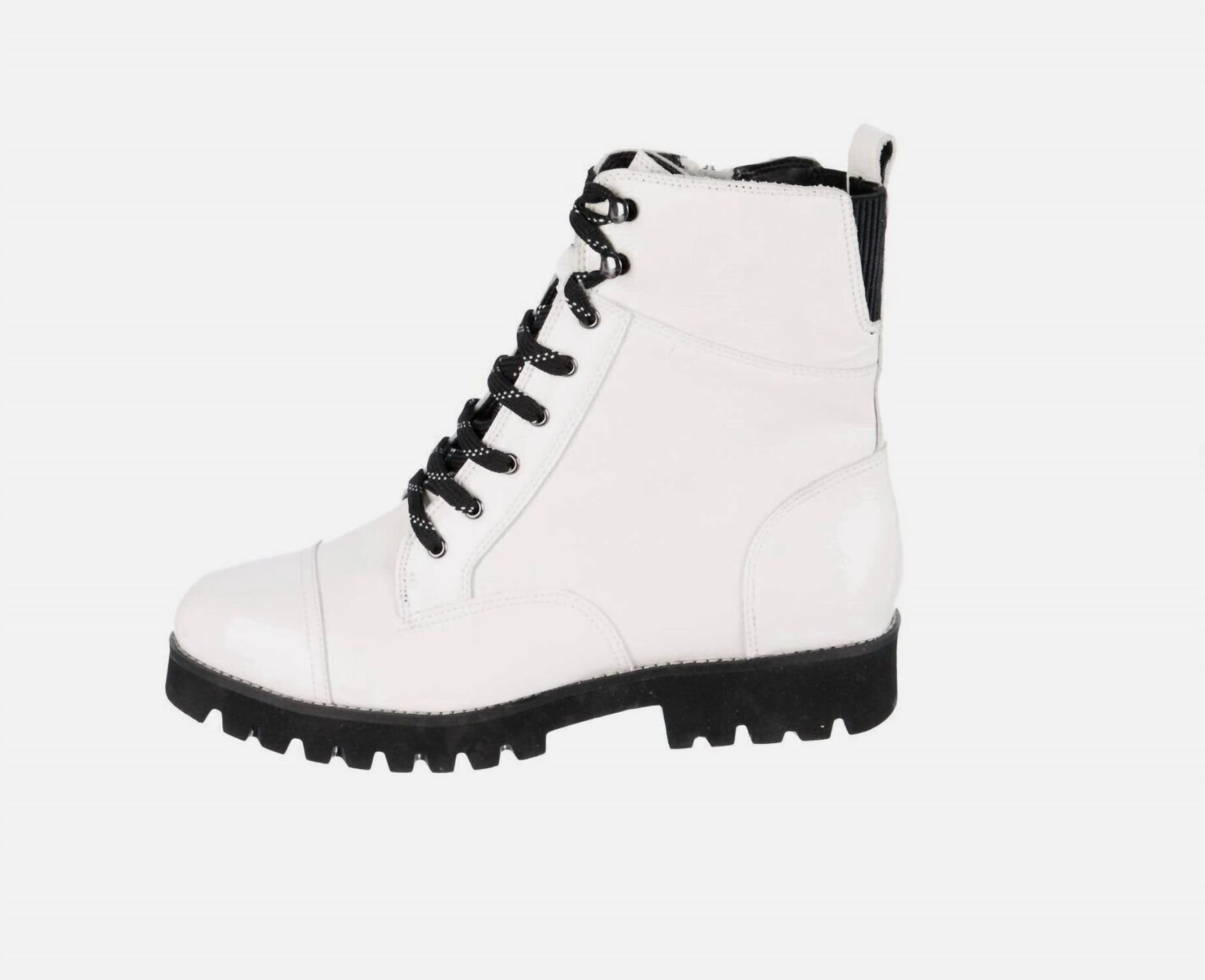 Deneisha Block Heel Combat Boot Women's Easeci Combat Boot In White