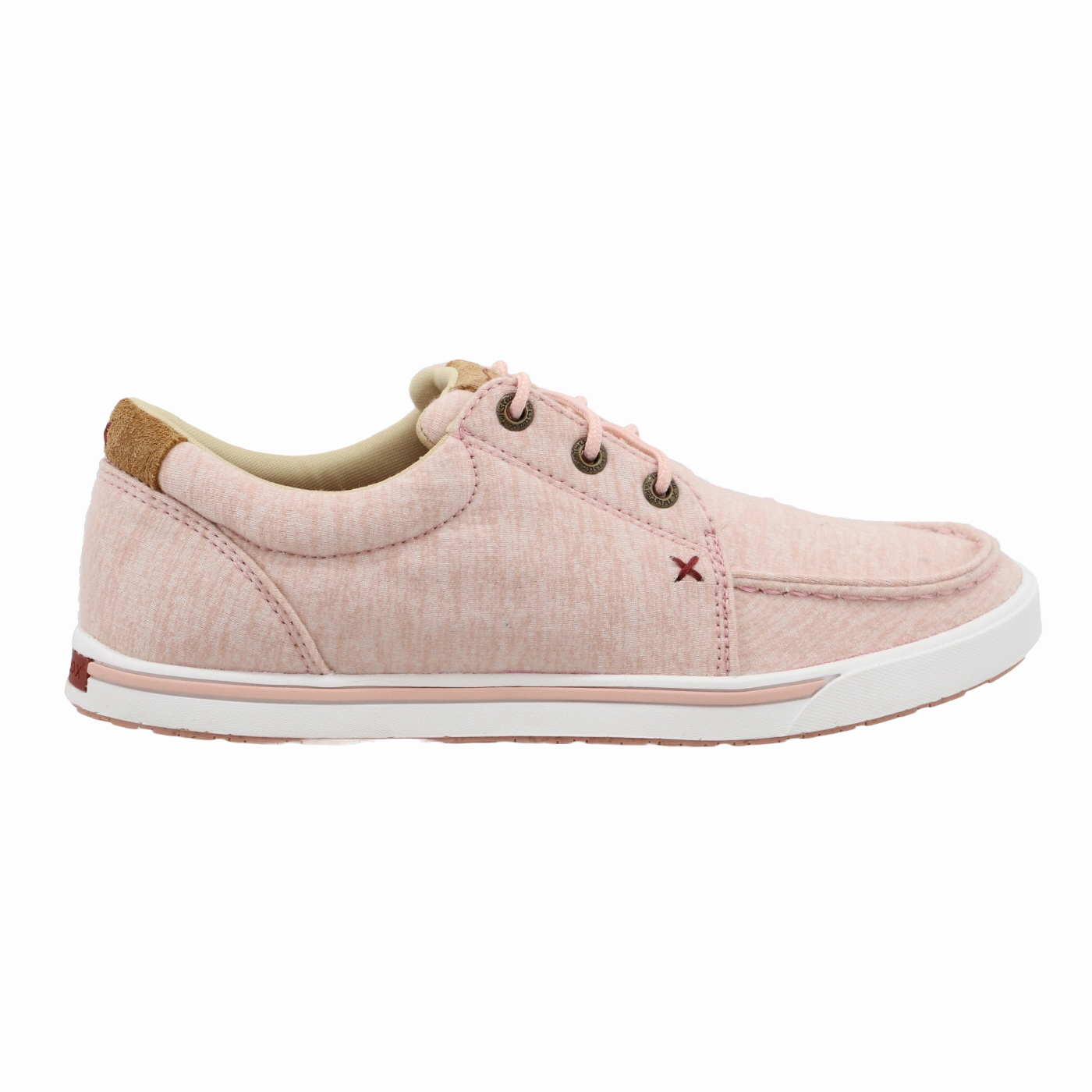 Stella Court Tennis Shoes Twisted X Ladies Moc Toe Baby Pink Slip-On Casual Shoes WCA0053