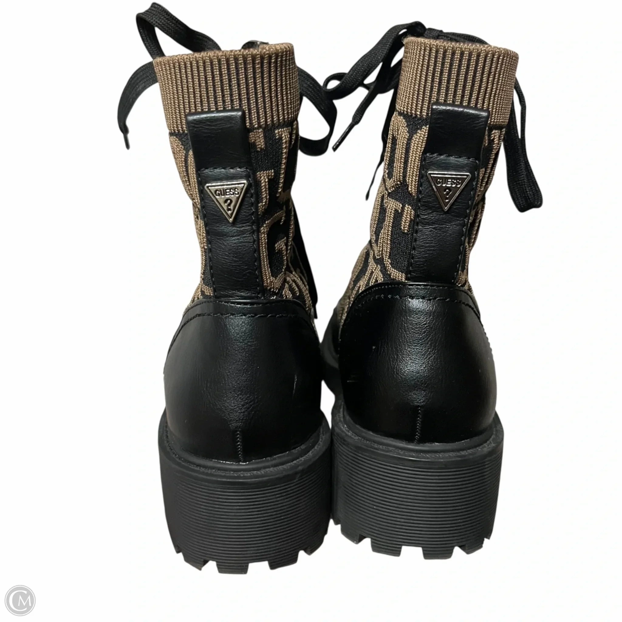 Pattern Combat Boots Boots Combat By Guess In Black & Tan, Size: 6
