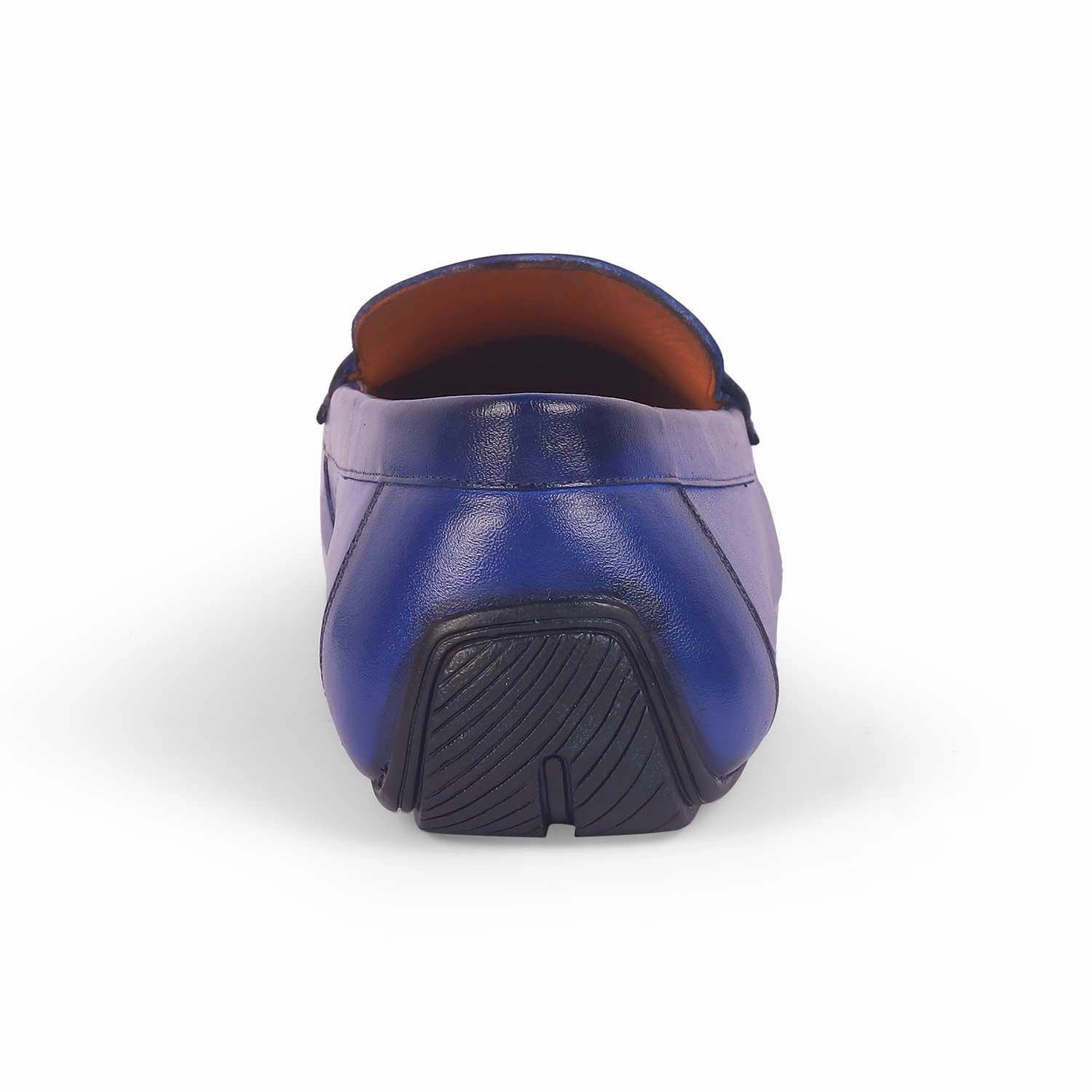 Tresmode Monto Blue Men's Leather Penny Driving Loafers Hushpuppy Loafers