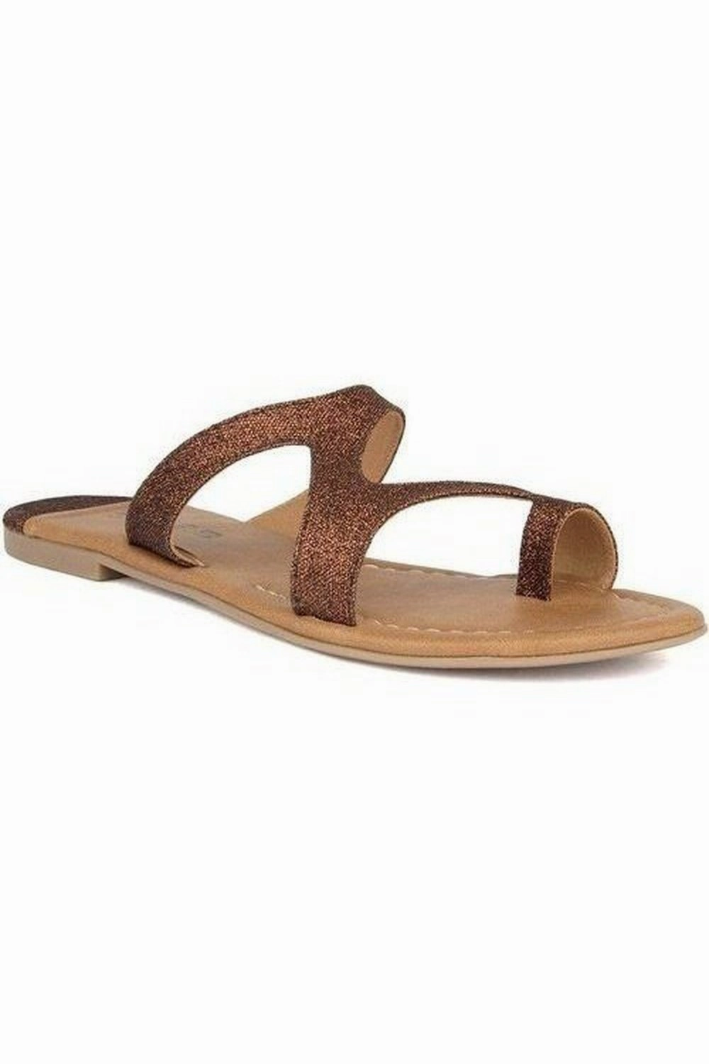 People Sandals SOLES  Bronze Laser Cut Party Flat Sandals