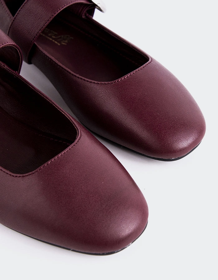 Vady Burgundy Leather Jbu By Jambu Memory Foam Wildflower Mary Jane Flower Shoes