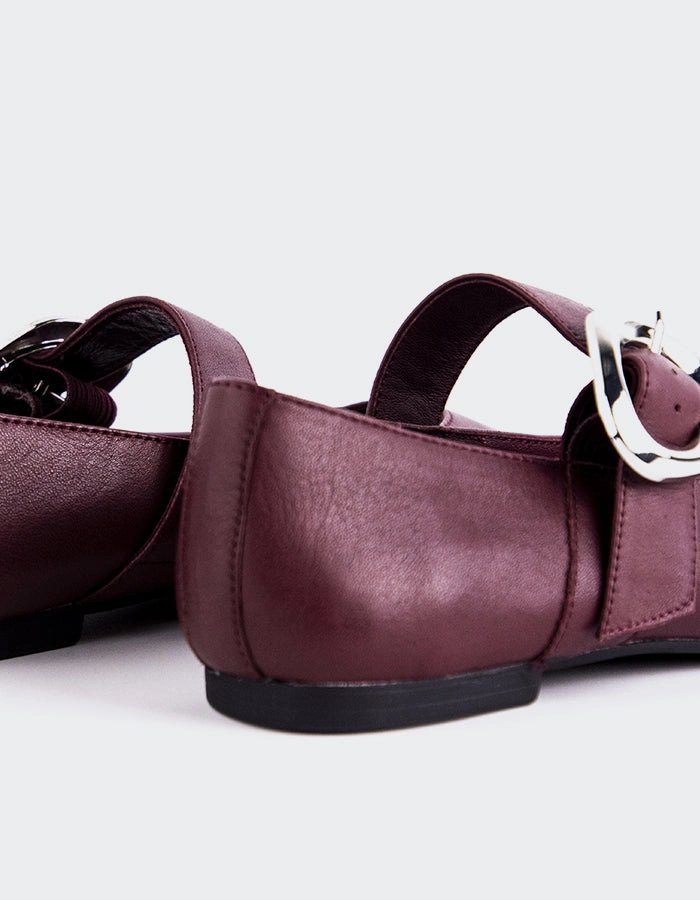 Vady Burgundy Leather Mary Jane Candy Shoes