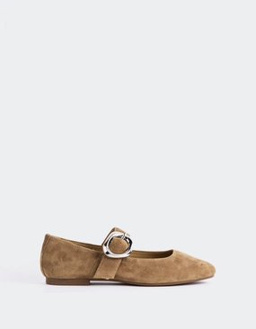 Mary Jane Shoe 1920 Vady Taupe Suede