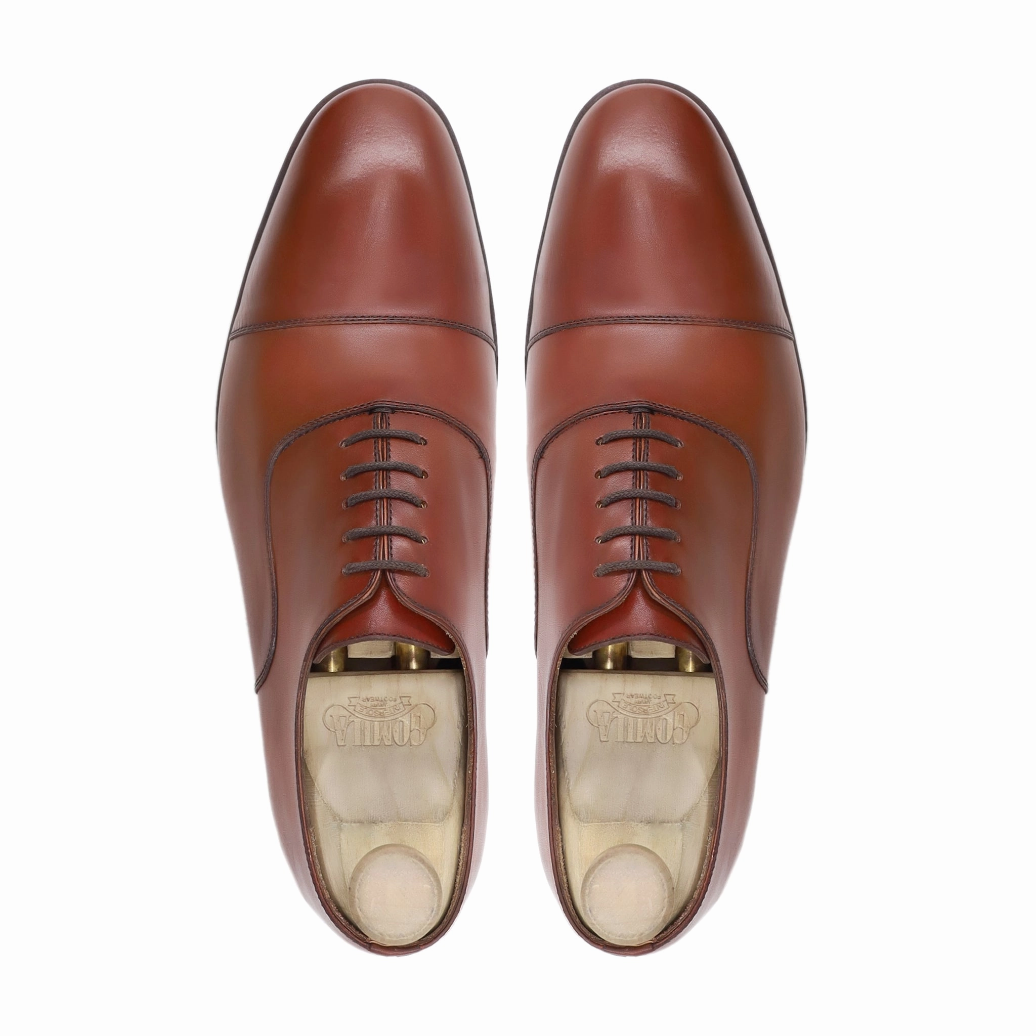 Vance - Men's Light Brown Patina Calf Leather Oxford Shoe Saddle Oxfords Wide Width