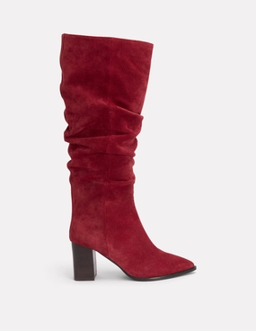 Vera Block Heel Point Boots-Red Ugg Type Boots