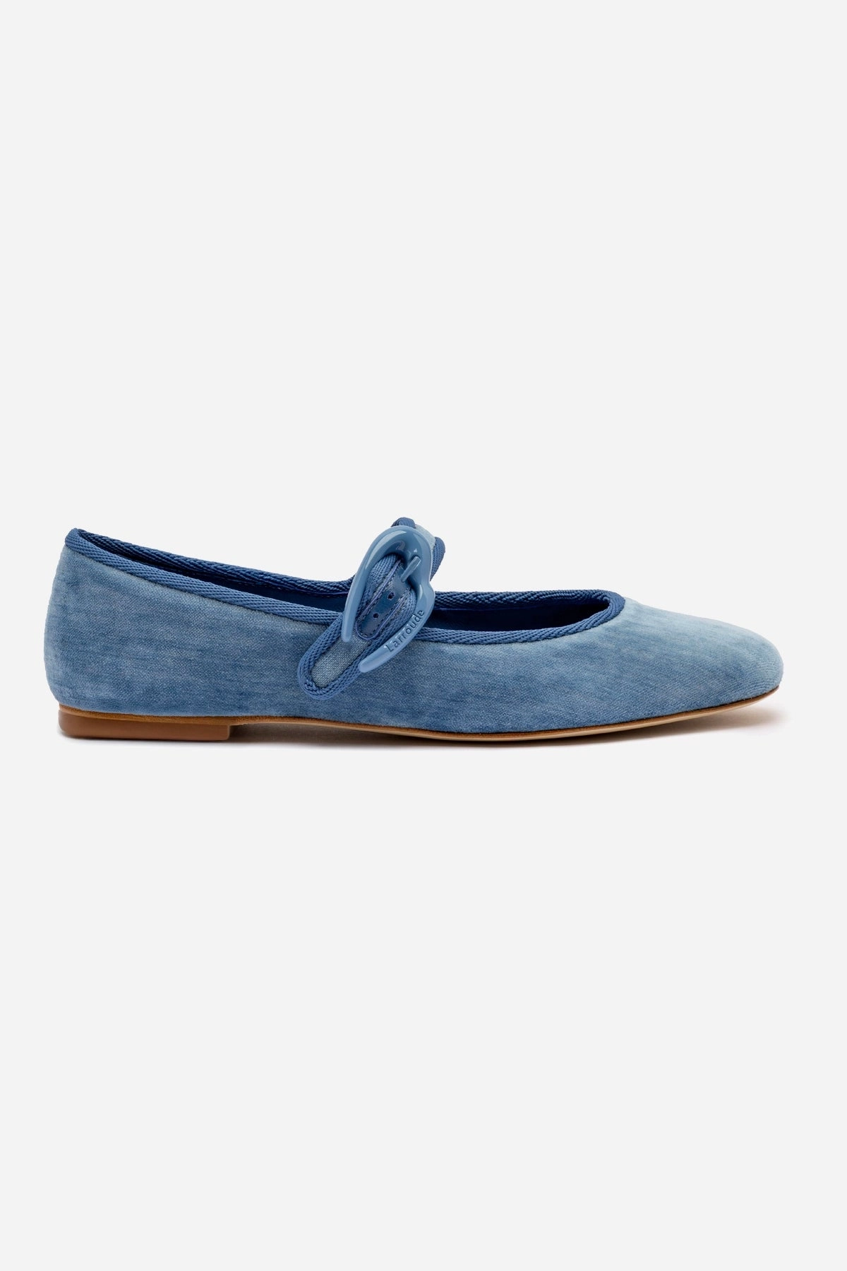 Verona Ballet Flat In French Blue Velvet Mary Jane Shoes Comfy