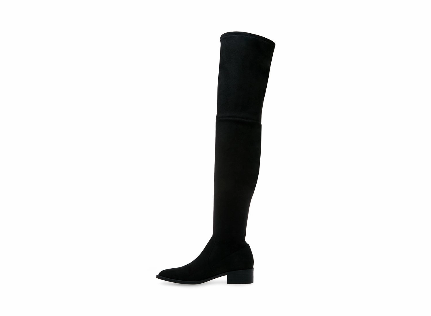 JODY BLACK Low Heel Knee High Leather Boots
