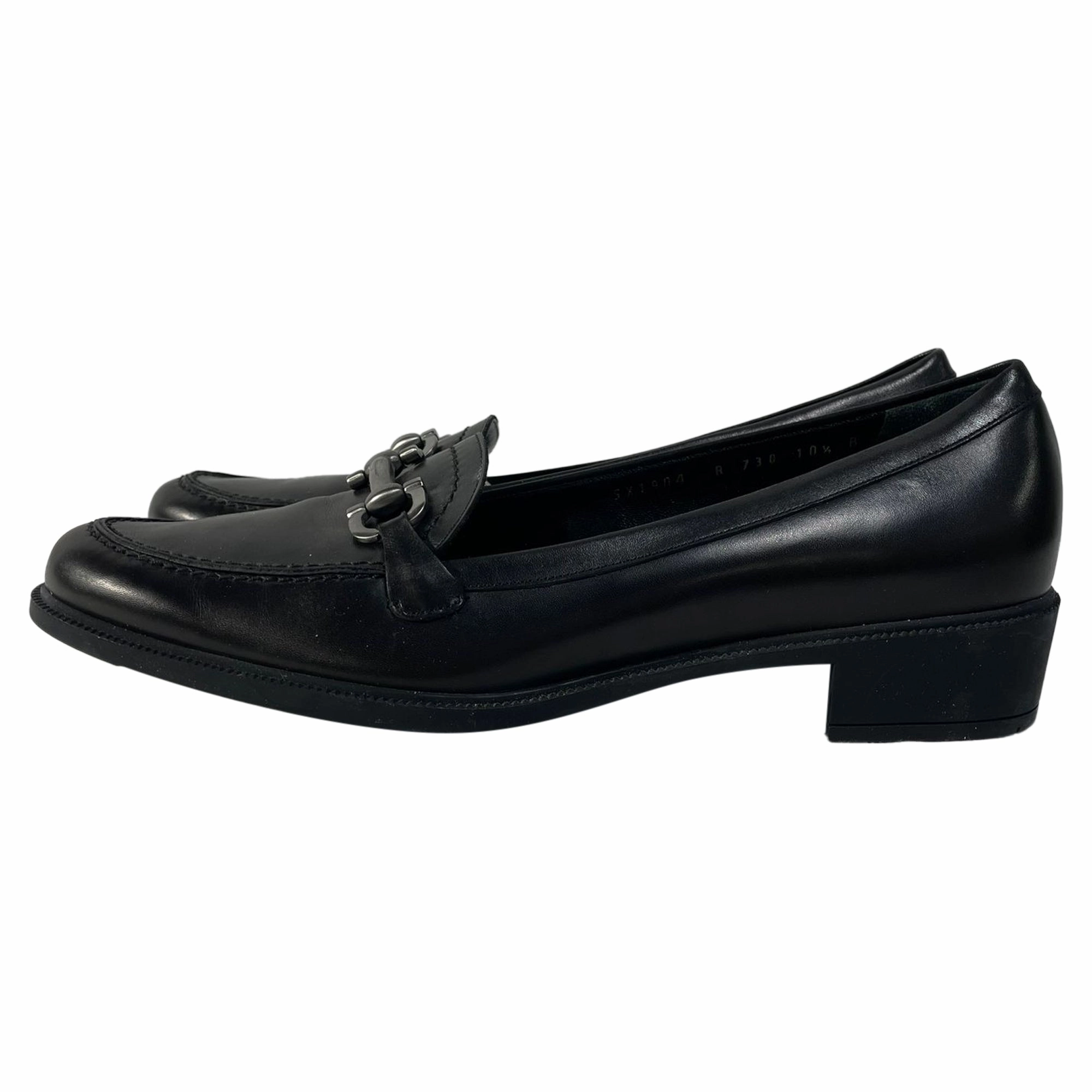 Salvatore Ferragamo Horsebit Slip-On Loafers in Black Leather Prada Chunky Loafers