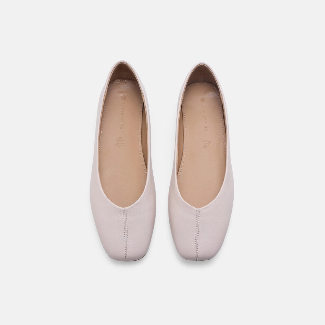 Orange Flats Shoes Imogen Leather Ballerina Flats