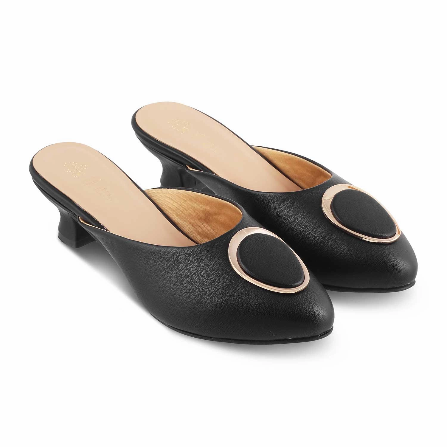 The Jelew Black Women's Dress Mule Sandals Tresmode Cute Comfortable Sandals