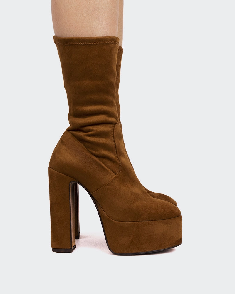 Dixie Tan Suede Stretch Scarosso Chelsea Boots