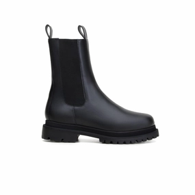 Kate Spade Combat Boots 'Chloe' black vegan-leather chelsea boot with chunky sole by Zette Shoes