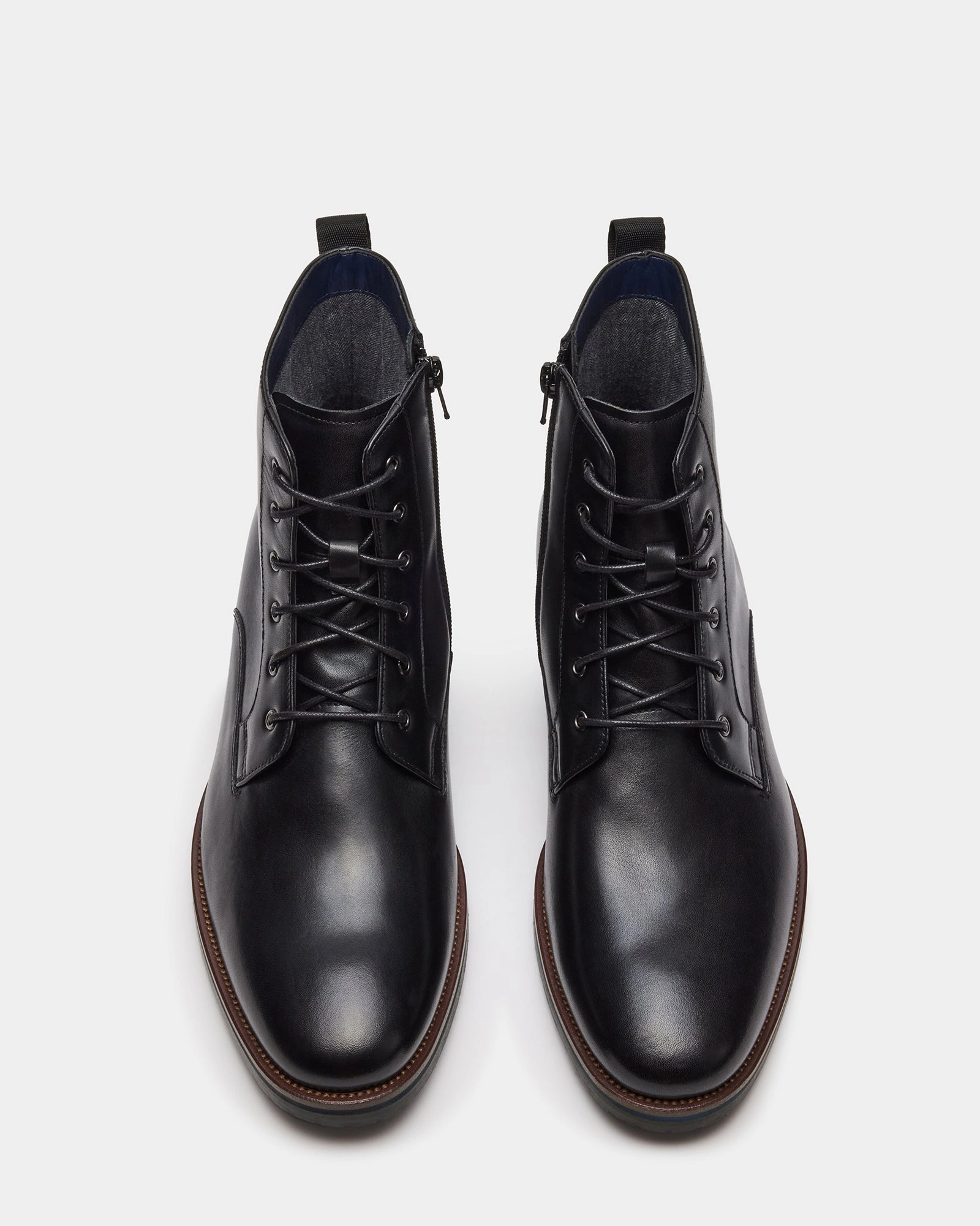 SIXTET BLACK LEATHER Comfortable Combat Style Boots