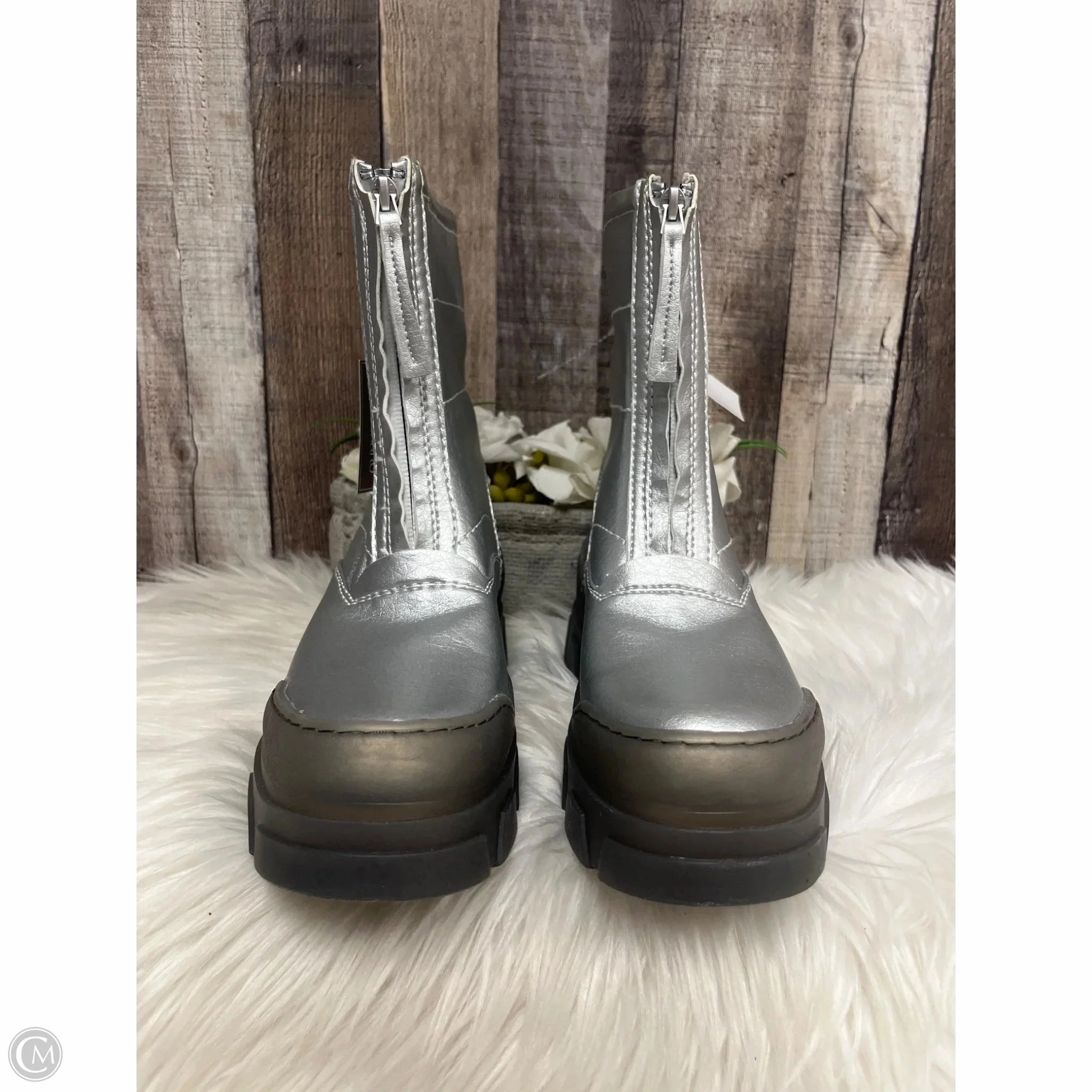 Lucky Brand Reina Rain Boot Boots Rain By Franco Sarto In Silver, Size: 8