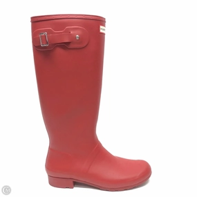 Boots Rain By Hunter In Red, Size: 10 Bared Rain Boots