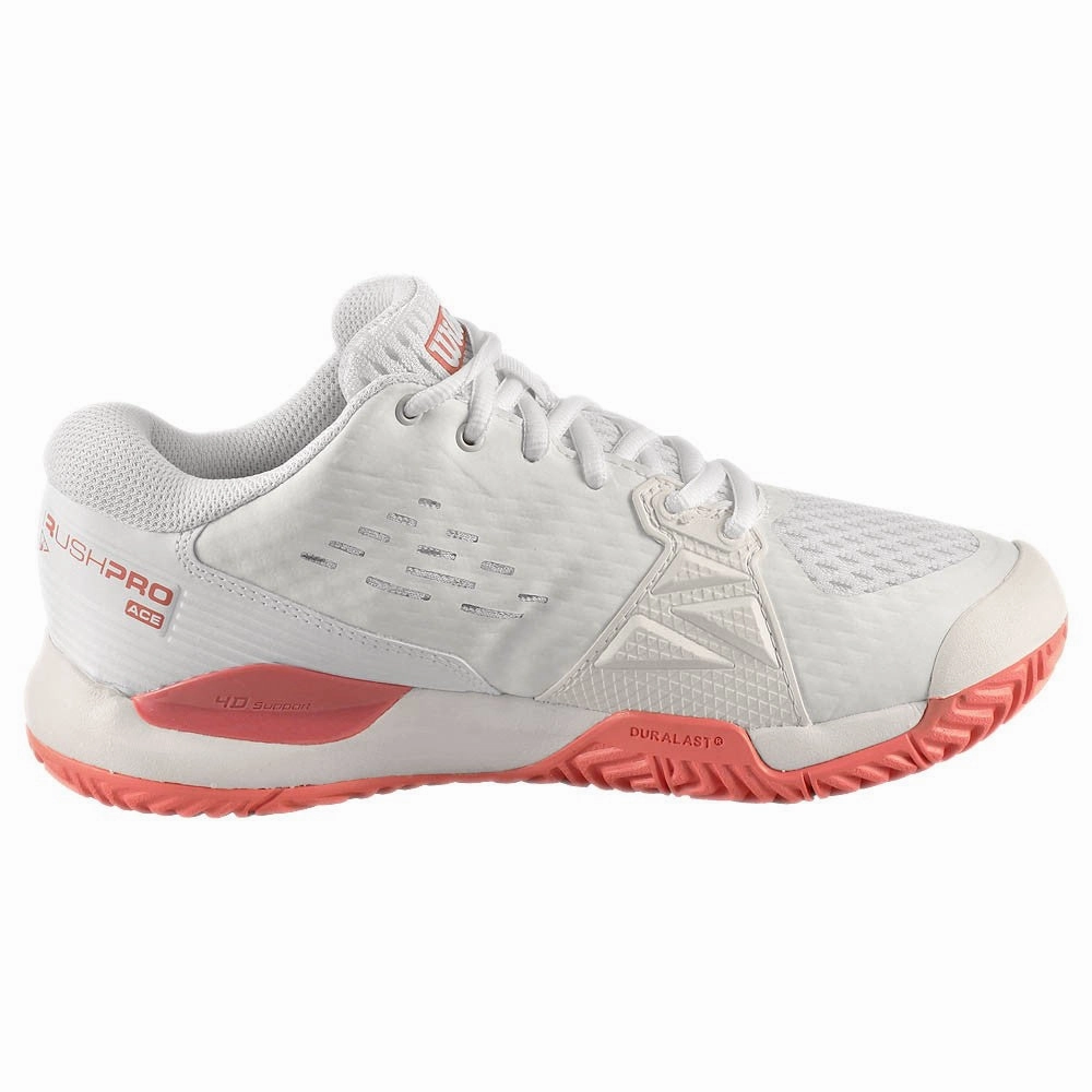 Wilson Junior Rush Pro Ace - White/Mauve Glow Adidas Leopard Tennis Shoes
