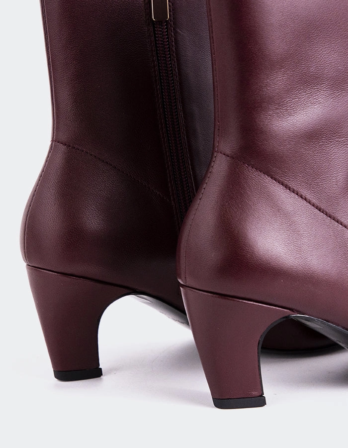 Reformation Boots Zarcero Burgundy Leather