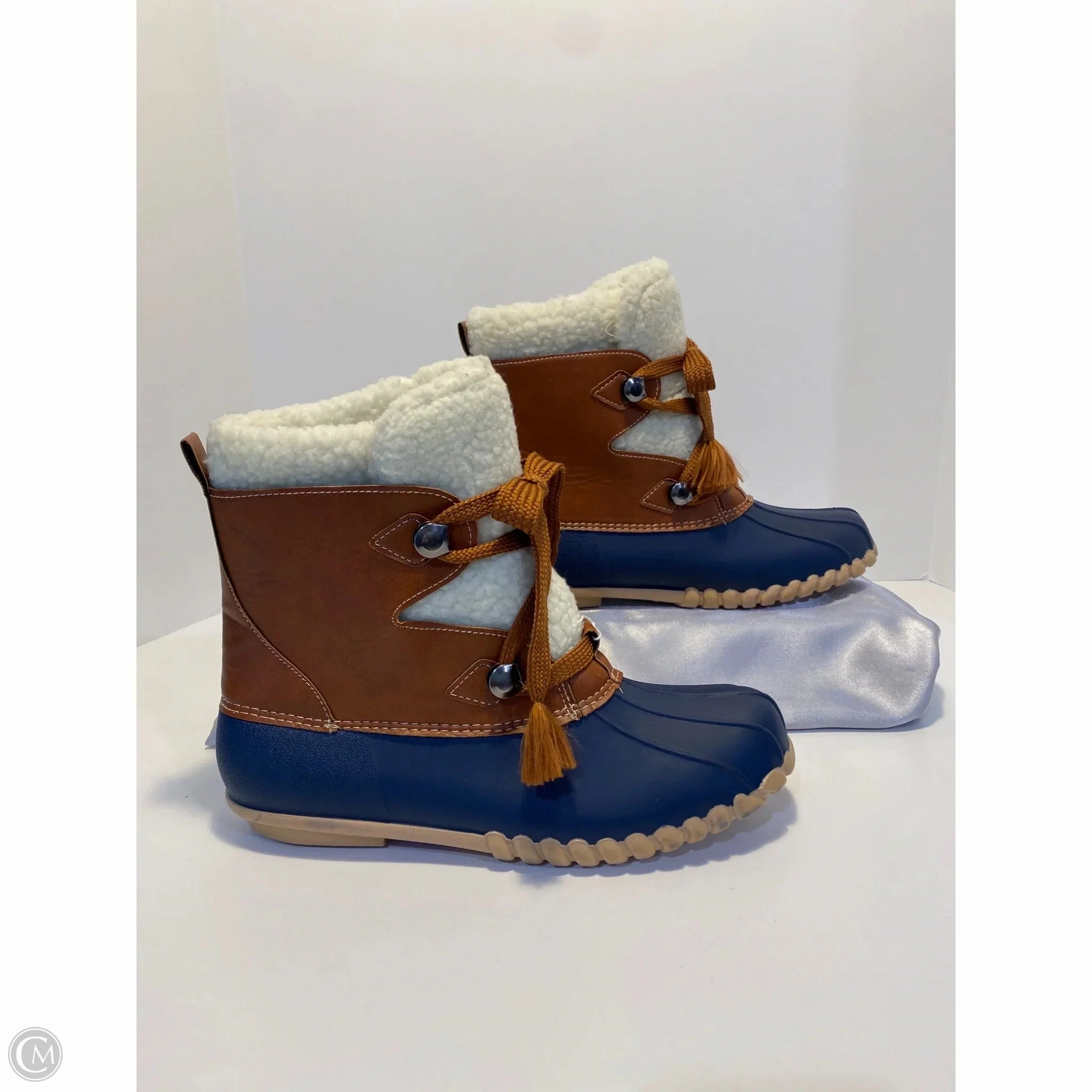 Rubber Rain Boot Boots Rain By Clothes Mentor In Navy, Size: 10