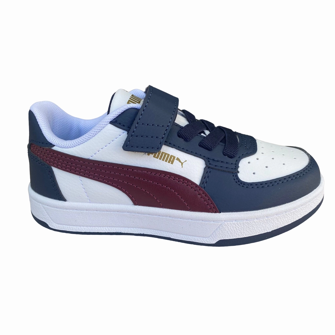 Puma scarpa sneakers da ragazzi con  elastico e strappo Caven 2.0 AC Ps bianco-rosso diaspro-blu Pride Sneakers