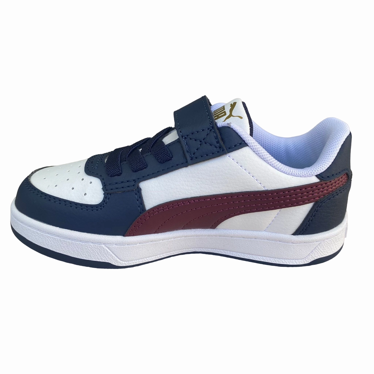Puma scarpa sneakers da ragazzi con  elastico e strappo Caven 2.0 AC Ps bianco-rosso diaspro-blu Best Sneakers Gym