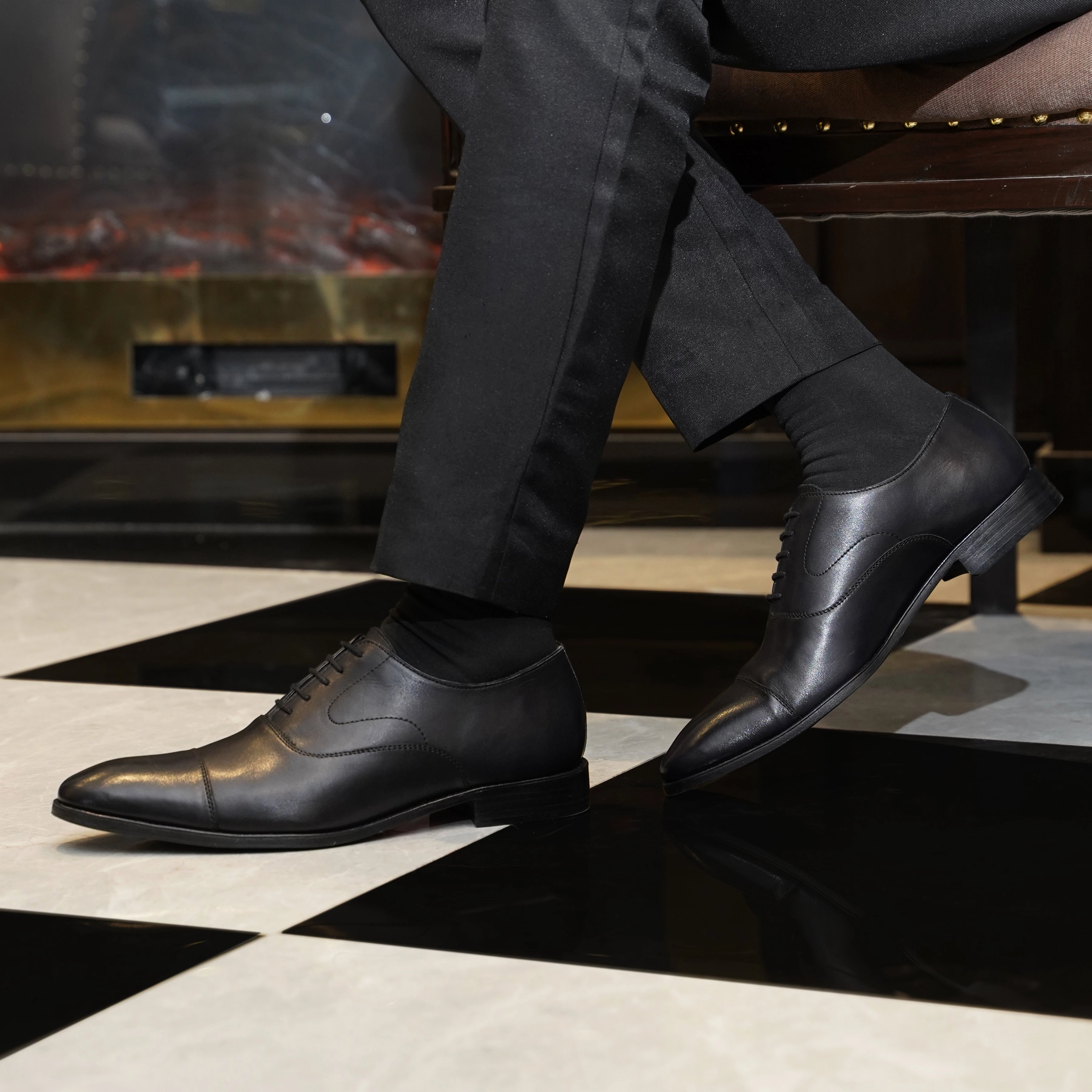 Wickford - Men's Black Calf Leather Oxford Shoe Oxford Tan