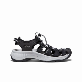 Classic Leather Ripple Trail Shoes Women's Astoria West Sandal  |  Black/Grey
