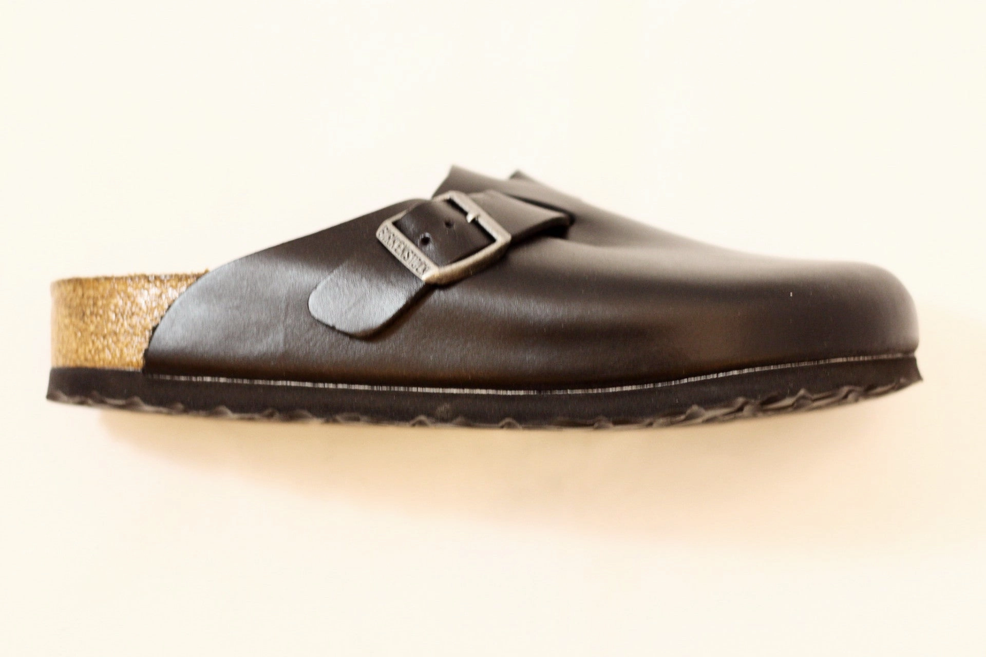 Slip On House Slippers Women's Boston Clog - Black Leather