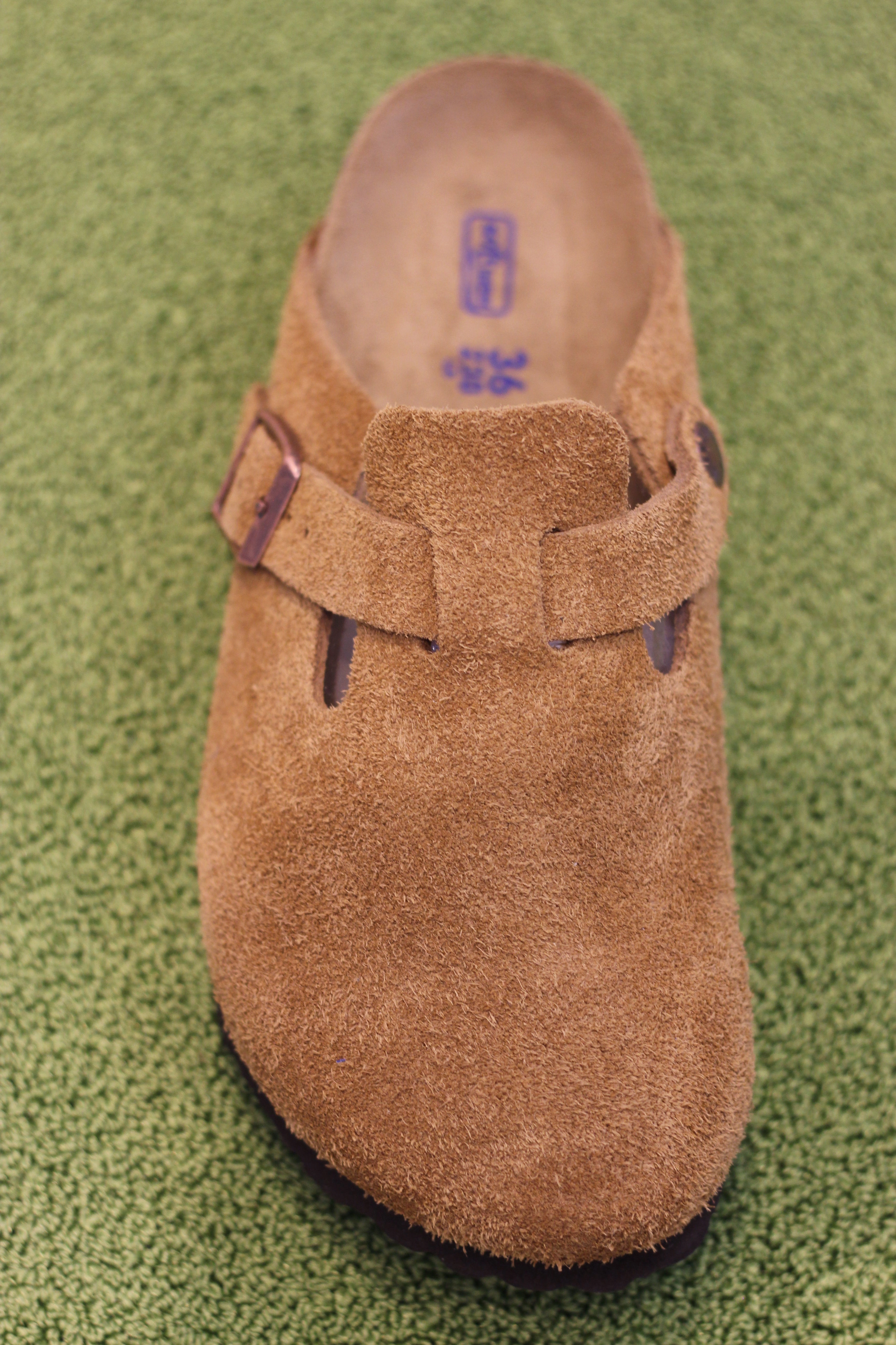 Women's Boston Clog - Mink Suede Slip On Slingback Clogs