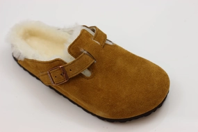 Ortho Slip On Shoes Women's Boston Shearling Clog - Mink Suede/Shearling