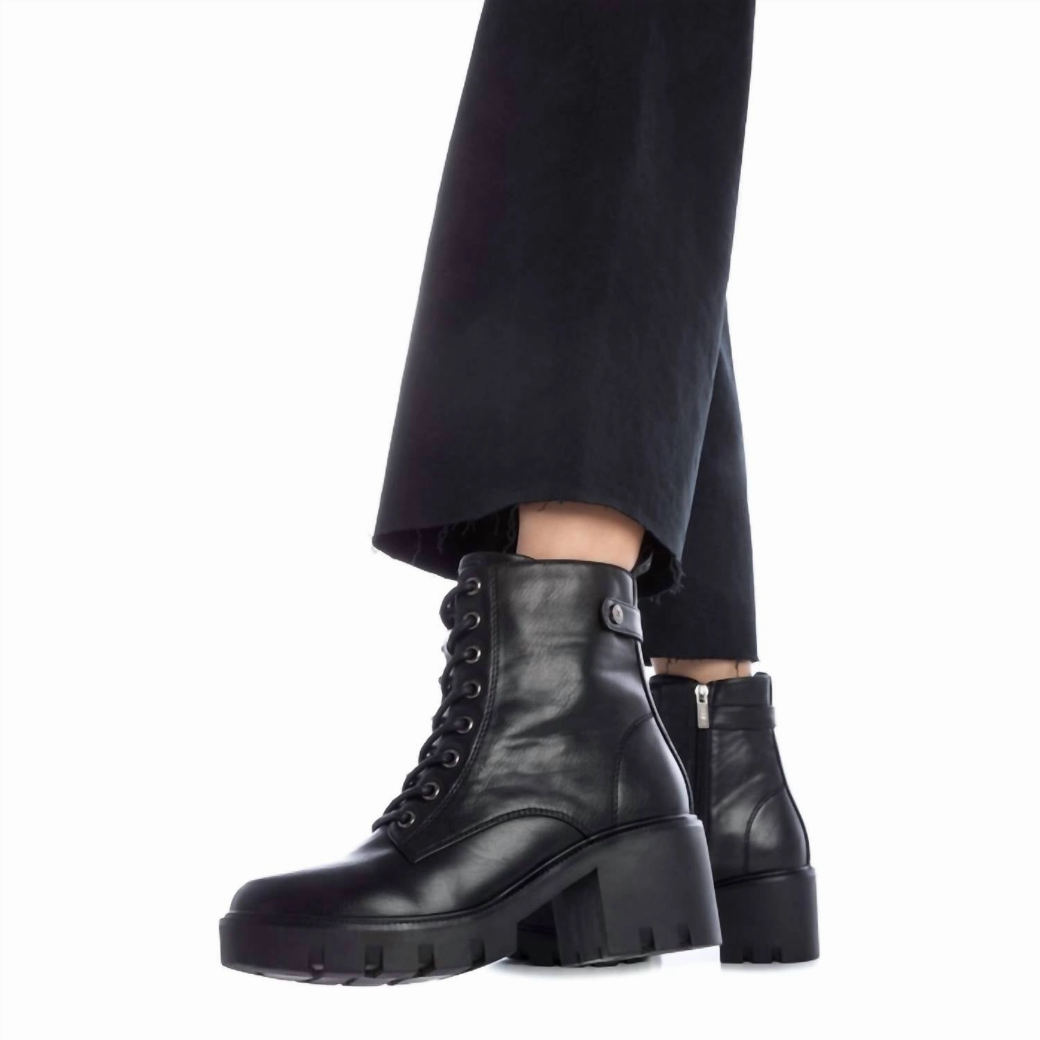 American Combat Boots Women's Combat Booties In Black